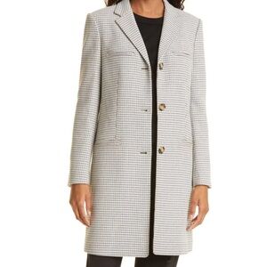 Club Monaco checkered three button longline coat